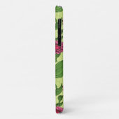 Coques Case-Mate iPhone Zinnias rose sur vert clair (Dos/Gauche)