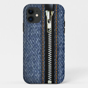 Coques Pour iPhone Zip It Up - Trompe L'Oeil bleu denim