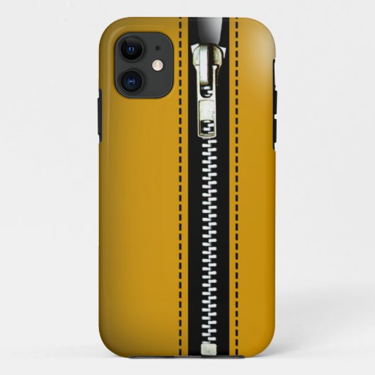 Coques Case-Mate iPhone Zip It Up - Trompe L'Oeil jaune (Dos)