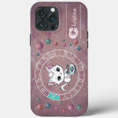 Coques Case-Mate iPhone Zodiac Pisces Cute Cat Roue Planète Astrologie (Verso)
