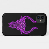 Coques Case-Mate iPhone Zodiaque pourpre complexe de Taureau sur le noir (Dos (Horizontal))