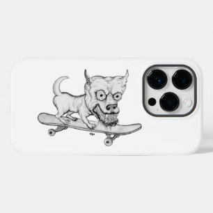 Coque Pour iPhone 14 Pro Zombie Dog, Mon petit chien adorable sur skateboar