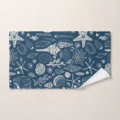 Coques de mer sur bleu foncé (Serviette à main)