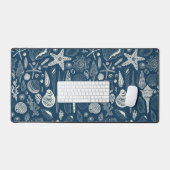 Coques de mer sur bleu foncé (Clavier et souris)