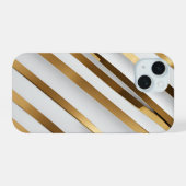 Coques de téléphone Apple iPhone 15 à rayures doré (Verso Horizontal)