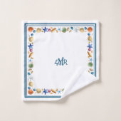***Coques et rayures Ensemble de serviettes de bai (Gant de toilette)