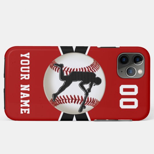 coques iphone de baseball rouge et blanc, du plus  (Dos (Horizontal))