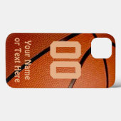 Coques iphone de basket-ball, Votre NOM, NUMÉRO (Verso (horizontal))