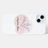 Coques iphone de fleurs roses sur mesure (Verso (horizontal))