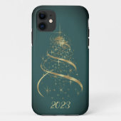 Coques iphone de l'arbre de Noël d'or (Dos)