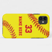 coques iphone de softball personnalisés âgés ou pl (Dos (Horizontal))