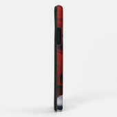 Coques iphone en textile rouge et gris (Dos/Droite)