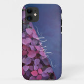 Coques iphone monogrammes de feuillage violet et r (Dos)