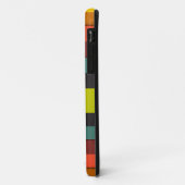 Coques iphone monogrammes rayés orange vert noir (Dos/Gauche)