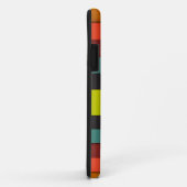 Coques iphone monogrammes rayés orange vert noir (Dos/Droite)