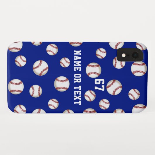 Coques iphone personnalisables de base-ball, (Dos (Horizontal))