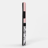 Coques iphone roses de monogramme (Dos/Droite)