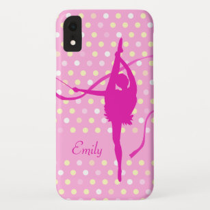 Coques Pour iPhone Enfants filles nommé gymnaste poka point rose