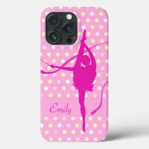 Etui iPhone Case-Mate Enfants filles nommé gymnaste poka point rose