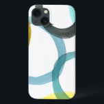 Coques Pour iPhone Interverrouillage des cercles jaunes et bleus<br><div class="desc">Une simple impression de cercles jaunes et bleus imbriqués par Megan Meagher. L'arrière - plan blanc laisse apparaître les couleurs des cercles. Achetez le vôtre aujourd'hui !</div>