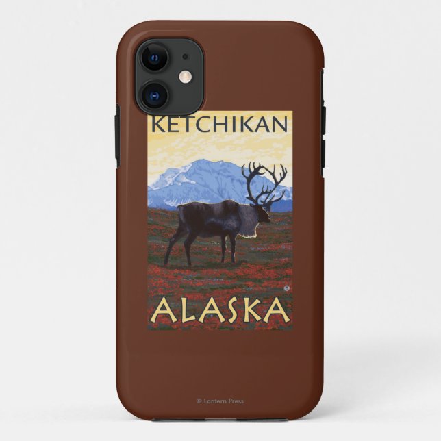 Coques Pour iPhone Scène de caribou - Ketchikan, Alaska (Dos)