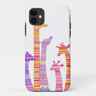 Coques Pour iPhone Silhouettes de girafe dans la copie tribale