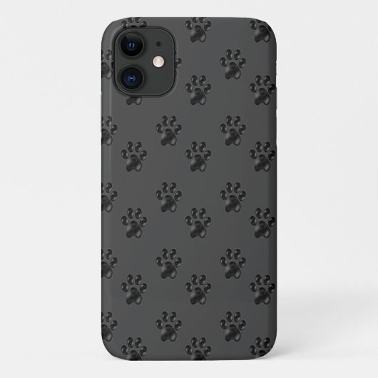 Coquet étui iPhone Case-Mate à motif de patte gris (Dos)