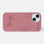 coquet motif de noeud rose iphone 15 coque (Verso Horizontal)