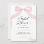 Coquete pink bow Bridal Shower invitation (Devant)