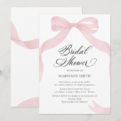 Coquete pink bow Bridal Shower invitation (Devant / Derrière)