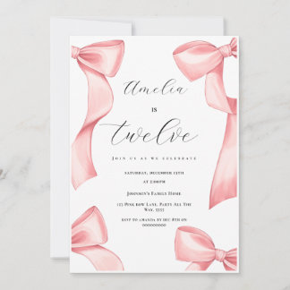 Coquette 12e Verjaardag Meisje Roze Boog 13e 18e Kaart