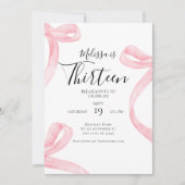 Coquette 13e anniversaire Invitation Girl | Fancy  (Devant)