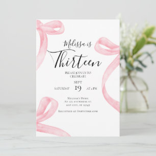 Coquette 13e verjaardag uitnodiging meisje   Fancy