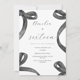Coquette 16e Verjaardag Meisje Black Bow 18e 21e Kaart