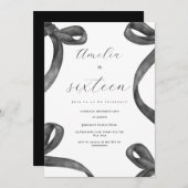 Coquette 16e Verjaardag Meisje Black Bow 18e 21e Kaart (Voorkant / Achterkant)