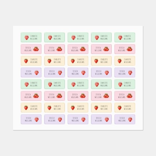 Coquette Aardbei Terug naar School Kleding Kinder Labels (Vel)