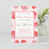 Coquette Aardbeienstrikken Vrouwelijk Schattige Fe Kaart (Staand voorkant)