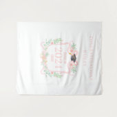 Coquette Afstuderen Crest w / Bow Foto Achtergrond Wandkleed (Voorkant (horizontaal))