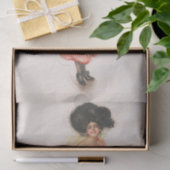 Coquette, Antiek Victoriaans lithograafdruk Tissuepapier (Geschenk)