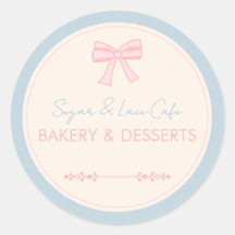 Coquette Bakkerij Logo Roze Strik Pastel Zakelijk