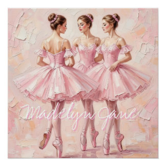 coquette ballerina poster met naam voor de kinderk perfect poster