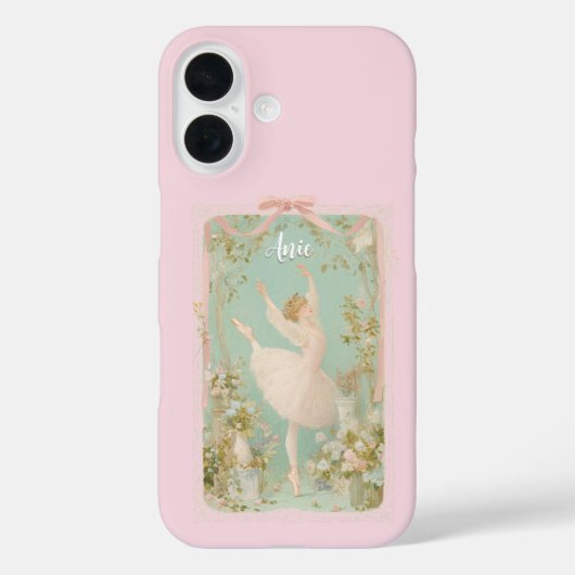 Coquette Ballet iPhone Case – gepersonaliseerde na (Achterkant)