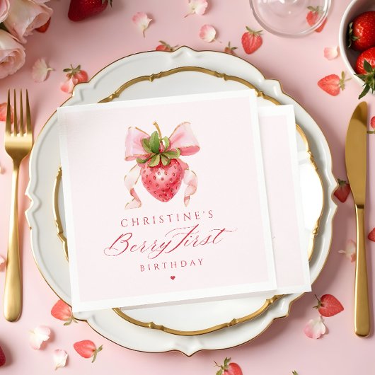 Coquette Berry eerste verjaardag Servet