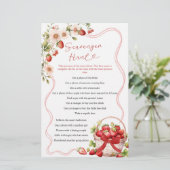 Coquette Berry in Liefde Scavenger Hunt Games Kaar (Staand voorkant)