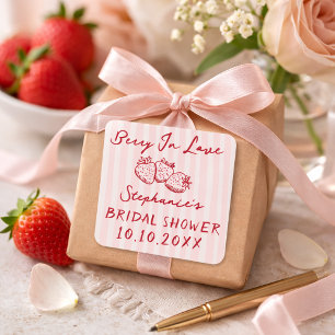 Coquette Berry In Love Bruidsfeest Bedankt Vierkante Sticker