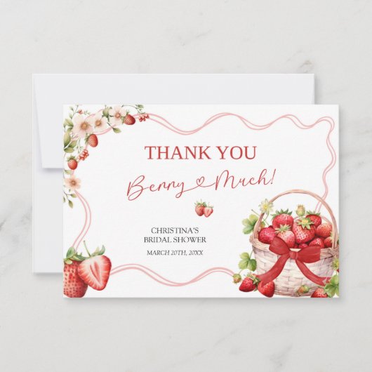 Coquette Berry In Love Douche Carte de remerciemen (Devant)