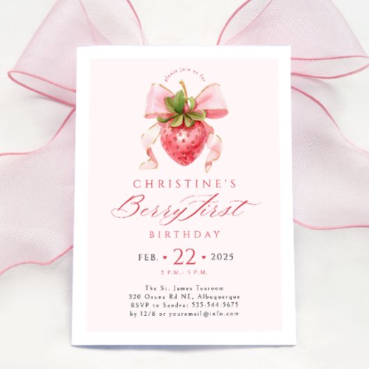 Coquette Berry Invitation pour le premier annivers
