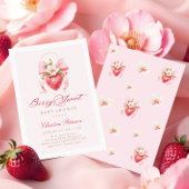 Coquette Berry Sweet Floral Baby shower Invitation