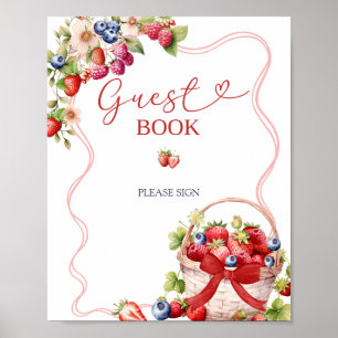 Coquette Berry Verliefd Gastboek Feestbord Poster
