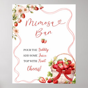 Coquette Berry Verliefde Bruidsfeest Mimosa Poster